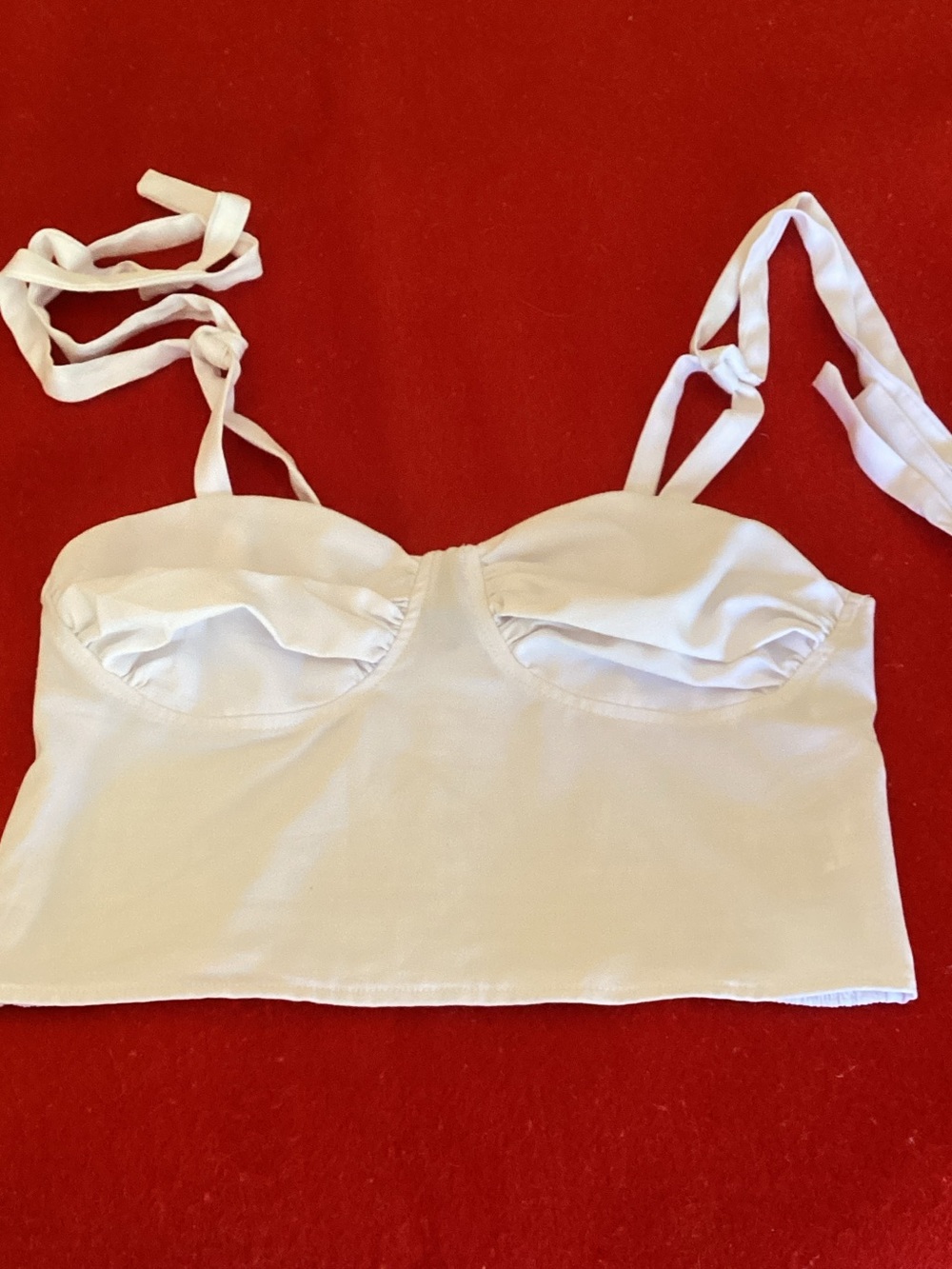 Kendall & Kylie White Cropped Bustier Tank Top